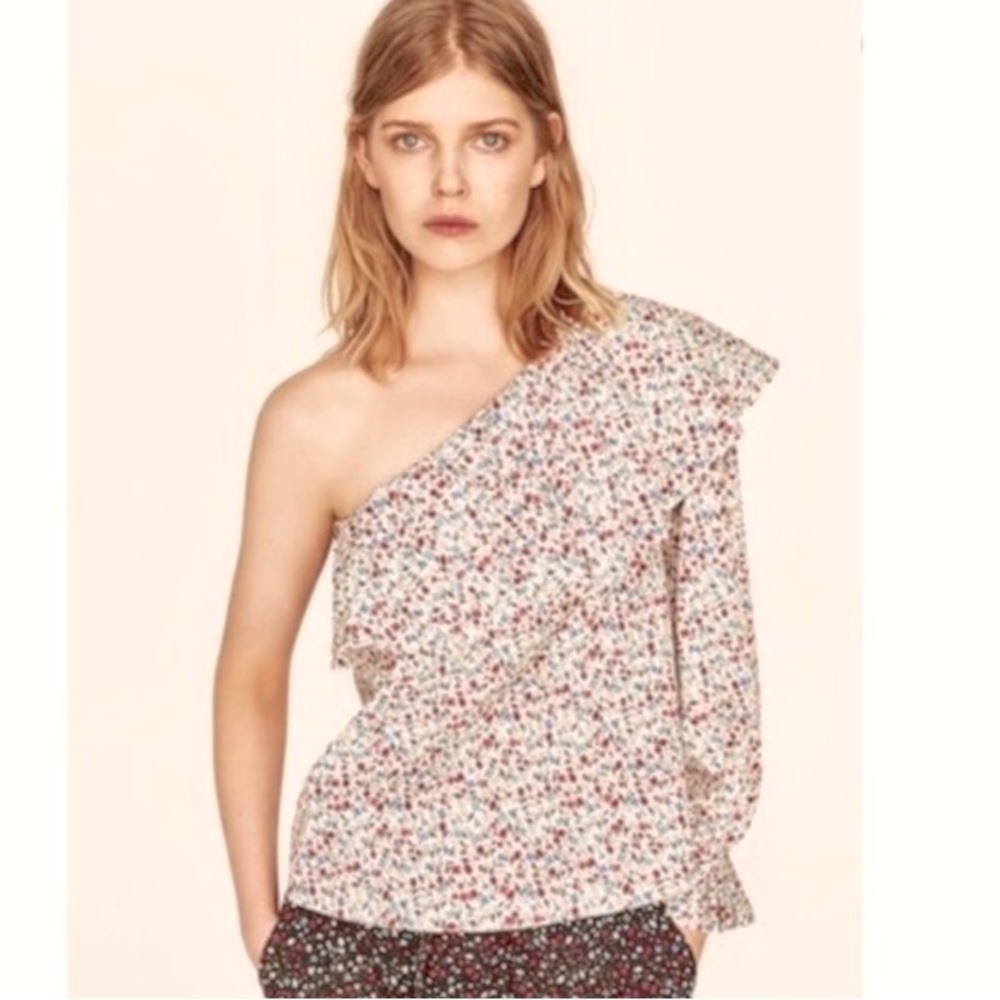 NWOT Zara Floral One Shoulder Top